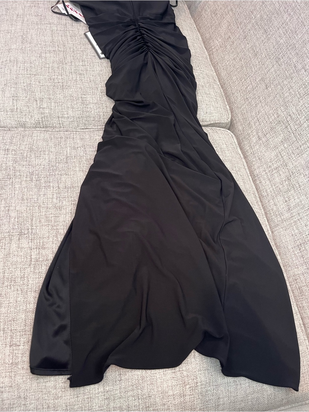 Adam Black Ruched Maxi Dress
